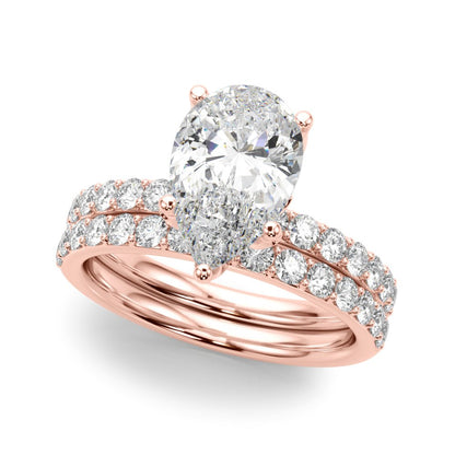 Beatrice Pear Hidden Halo Engagement Ring