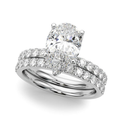 Beatrice Pear Hidden Halo Engagement Ring