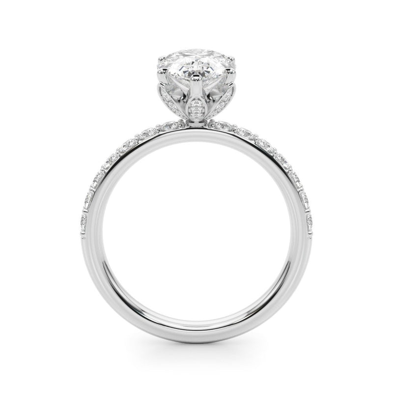 Beatrice Pear Hidden Halo Engagement Ring