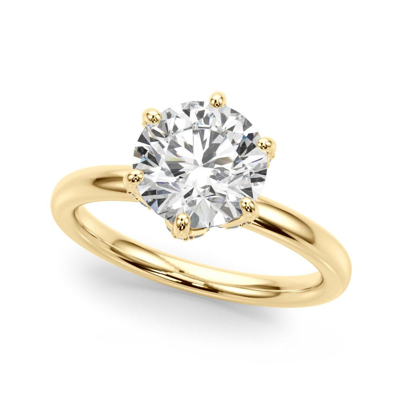 Ruby Round Hidden Halo Engagement Ring