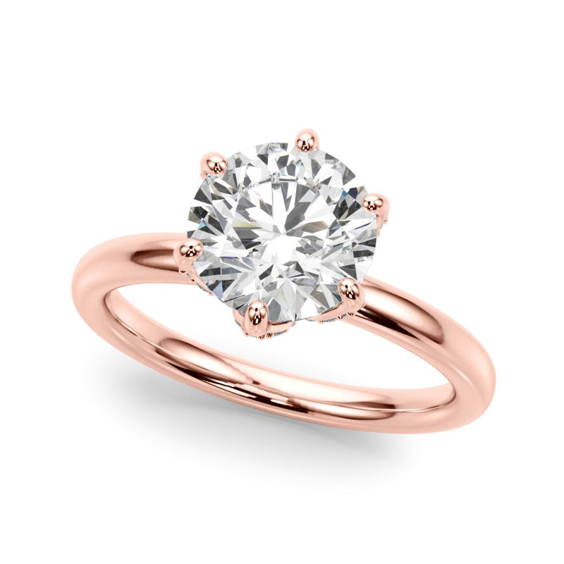 Ruby Round Hidden Halo Engagement Ring