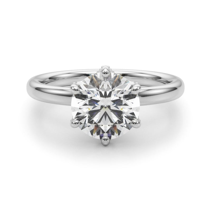 Ruby Round Hidden Halo Engagement Ring