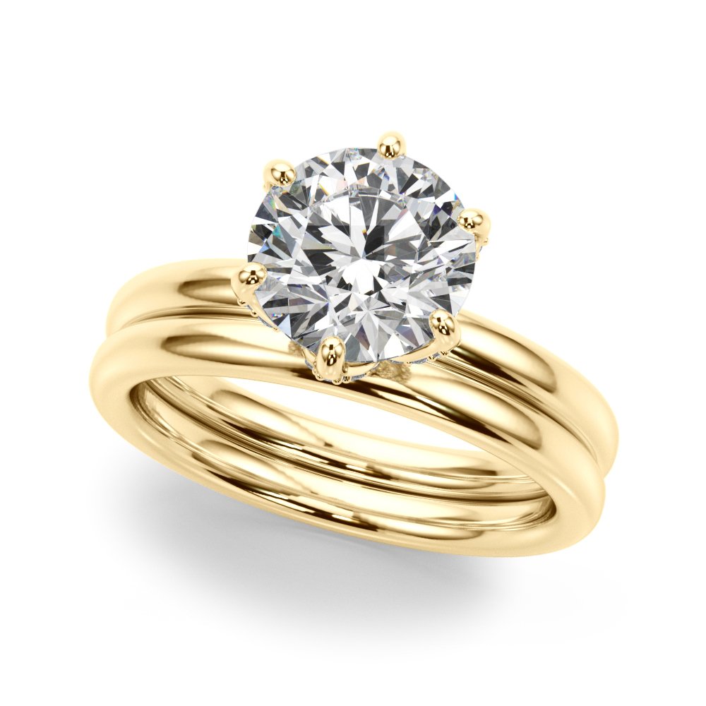 Ruby Round Hidden Halo Engagement Ring