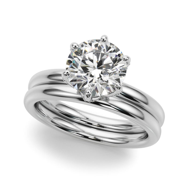 Ruby Round Hidden Halo Engagement Ring