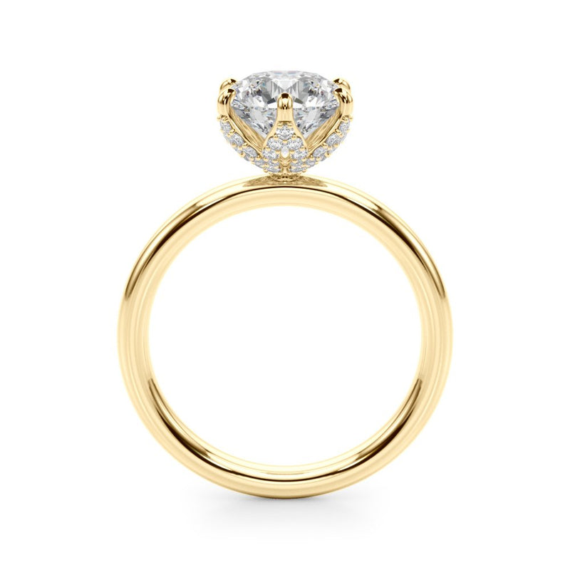 Ruby Round Hidden Halo Engagement Ring