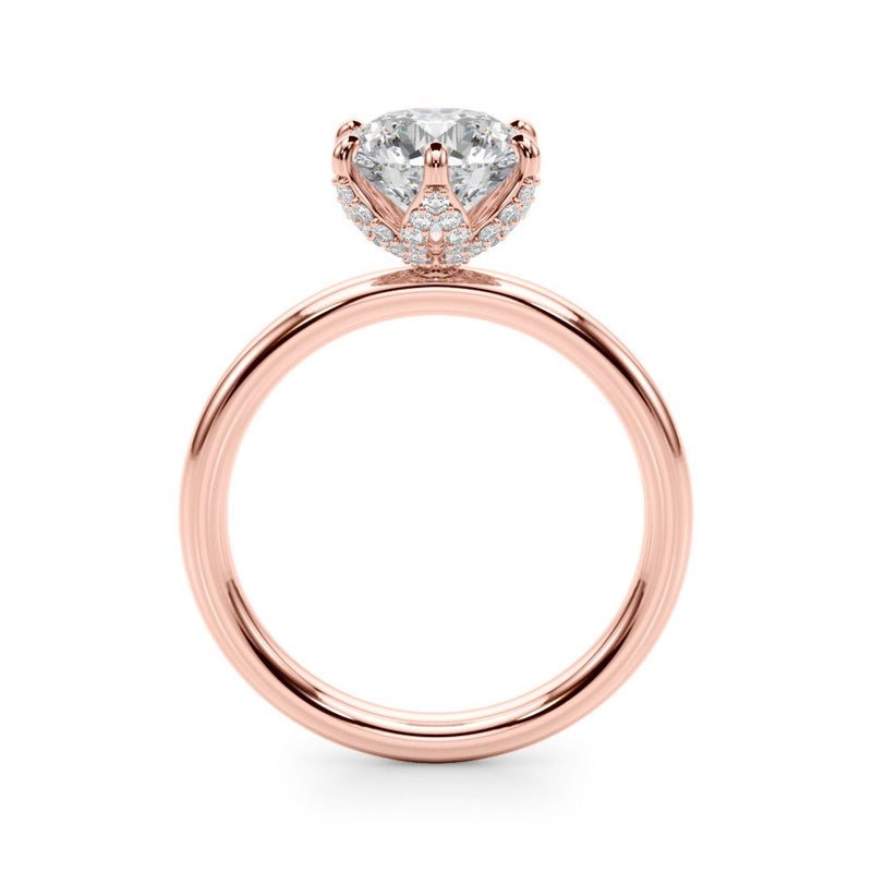 Ruby Round Hidden Halo Engagement Ring