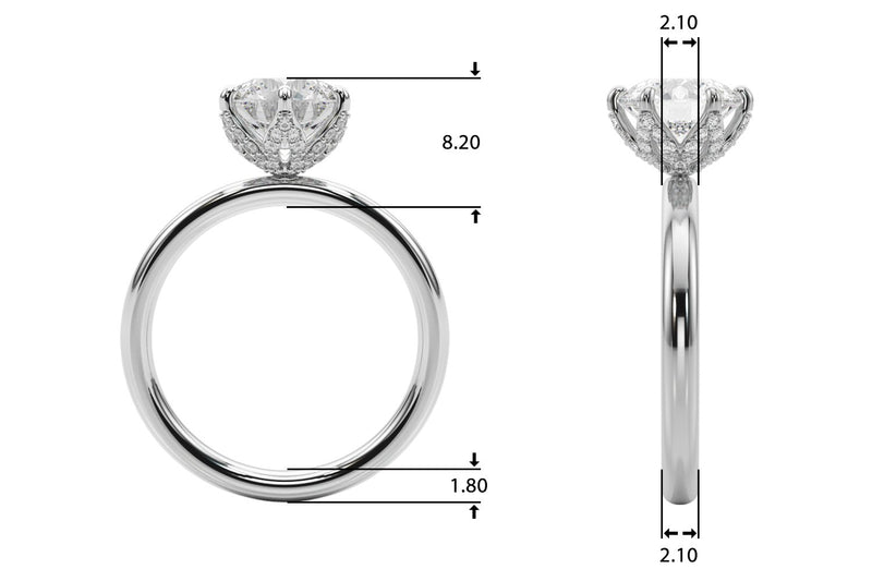 Ruby Round Hidden Halo Engagement Ring