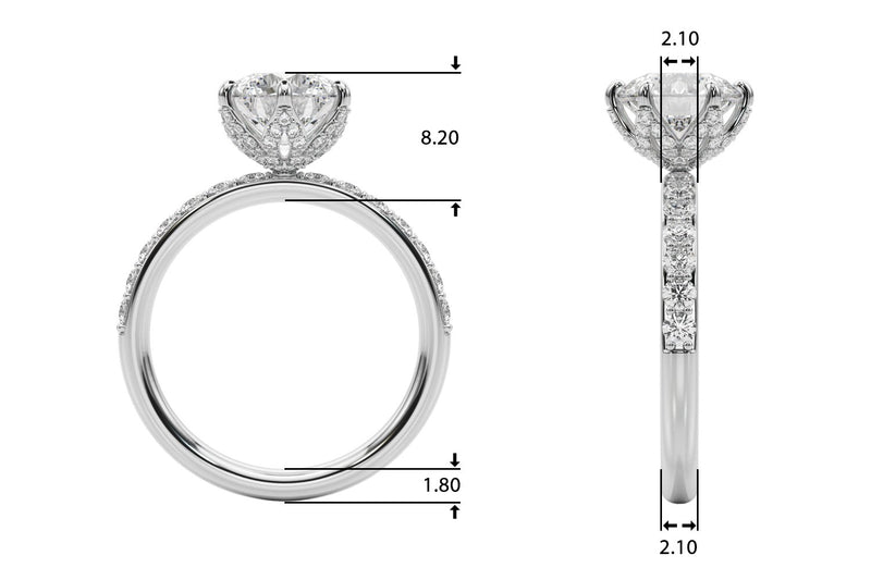 Rita Round Hidden Halo Engagement Ring