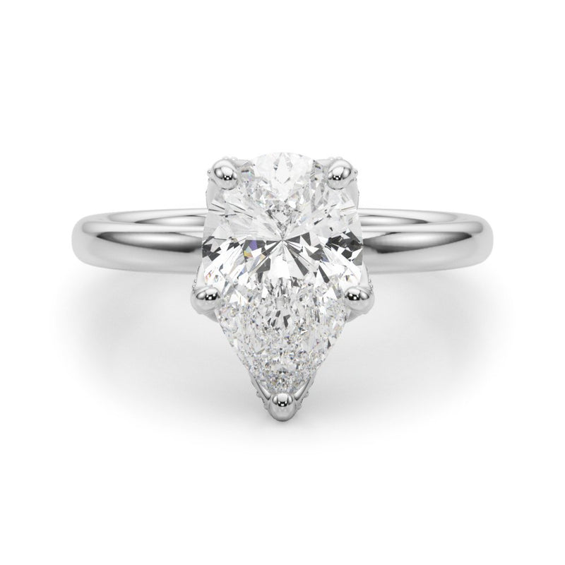 Paula Pear Hidden Halo Engagement Ring