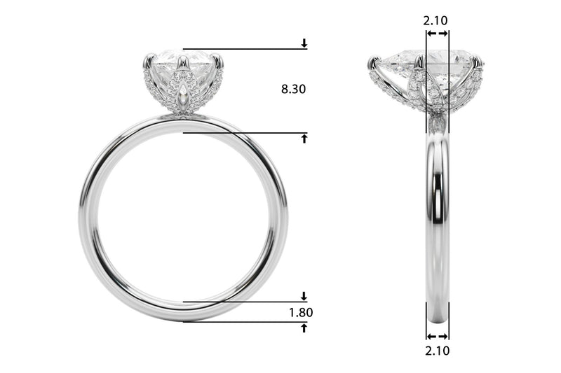 Paula Pear Hidden Halo Engagement Ring