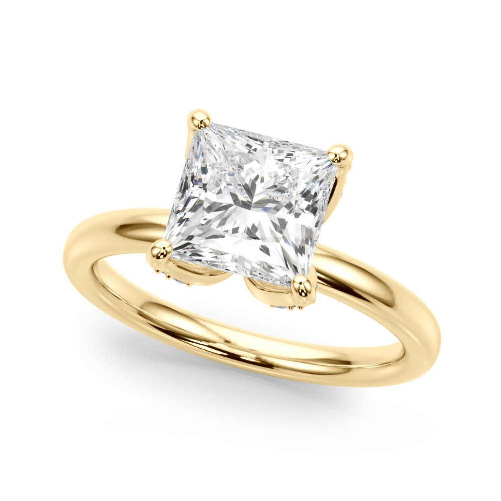 Olga Princess Cut Hidden Halo Engagement Ring