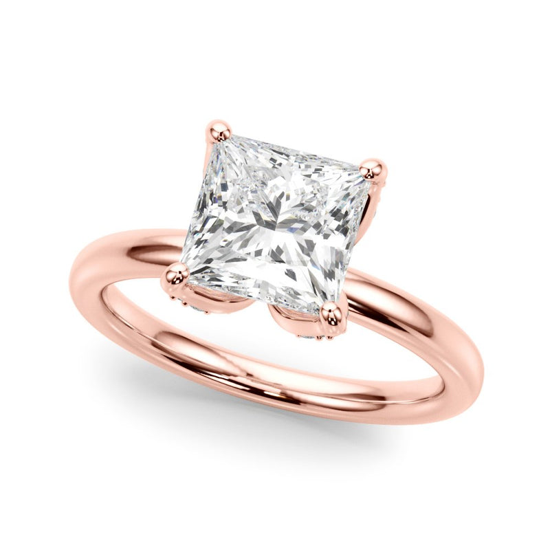 Olga Princess Cut Hidden Halo Engagement Ring