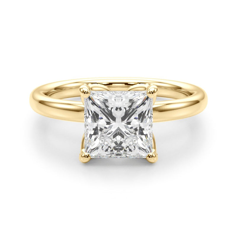 Olga Princess Cut Hidden Halo Engagement Ring