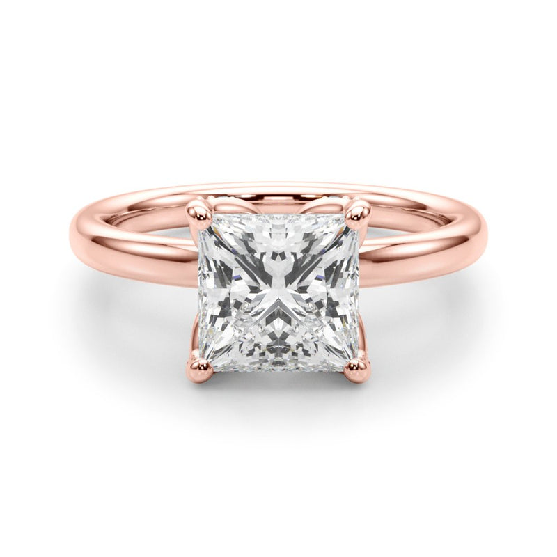 Olga Princess Cut Hidden Halo Engagement Ring