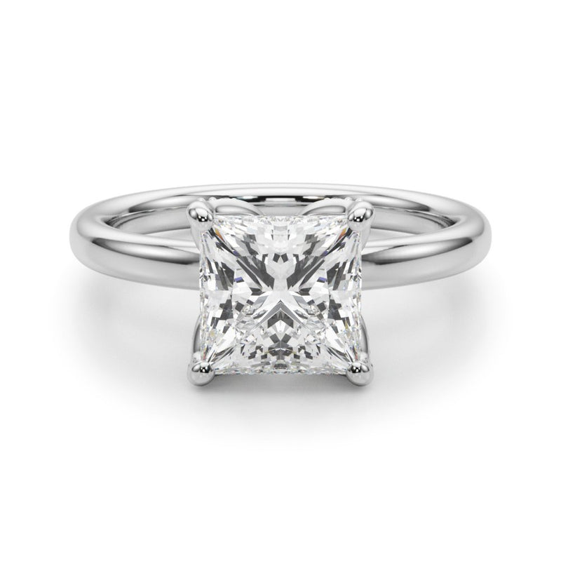 Olga Princess Cut Hidden Halo Engagement Ring