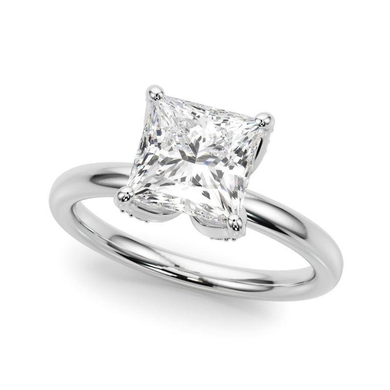 Olga Princess Cut Hidden Halo Engagement Ring