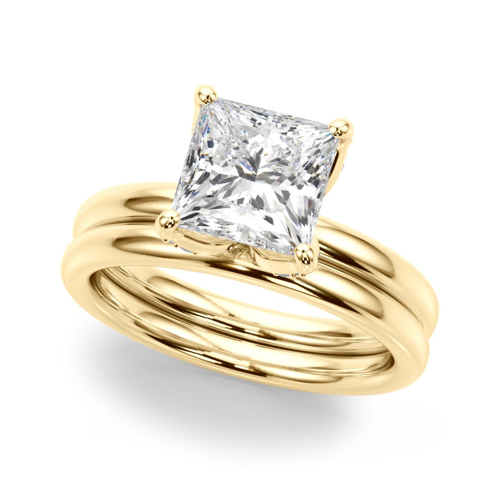 Olga Princess Cut Hidden Halo Engagement Ring