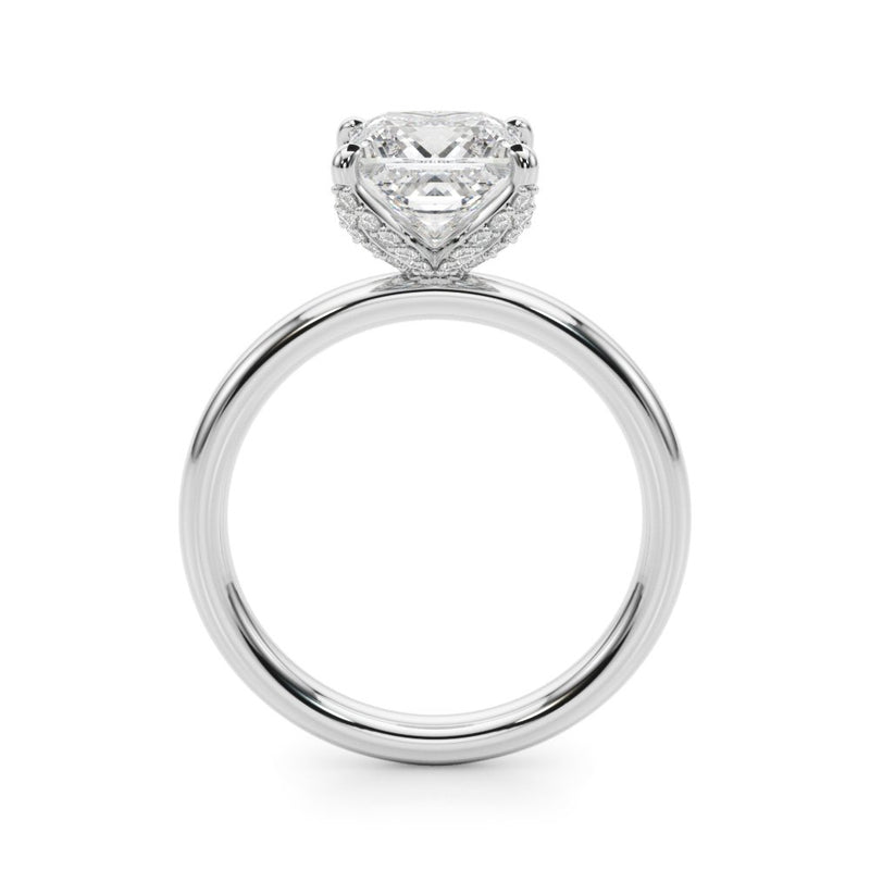 Olga Princess Cut Hidden Halo Engagement Ring