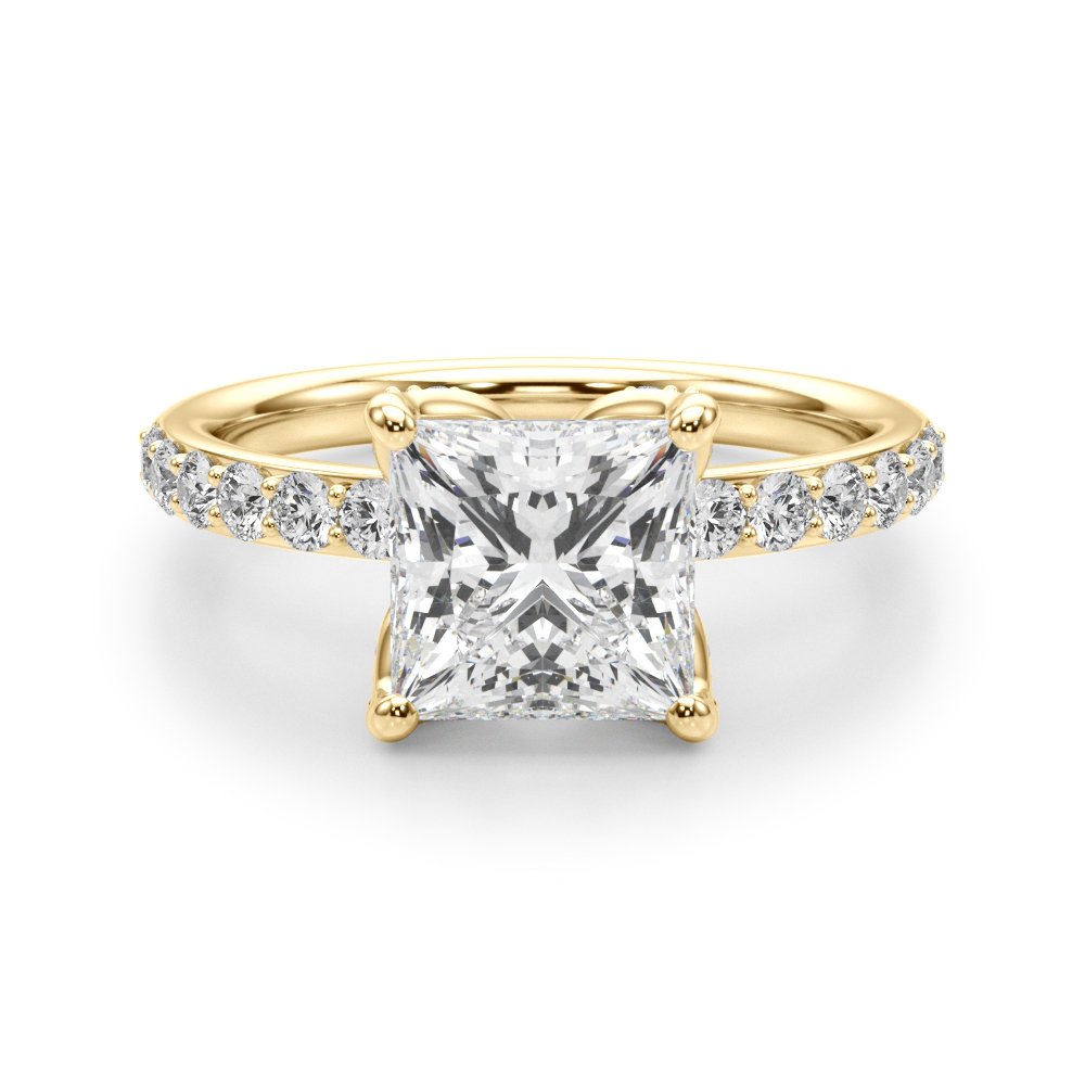 Nella Princess Cut Hidden Halo Engagement Ring