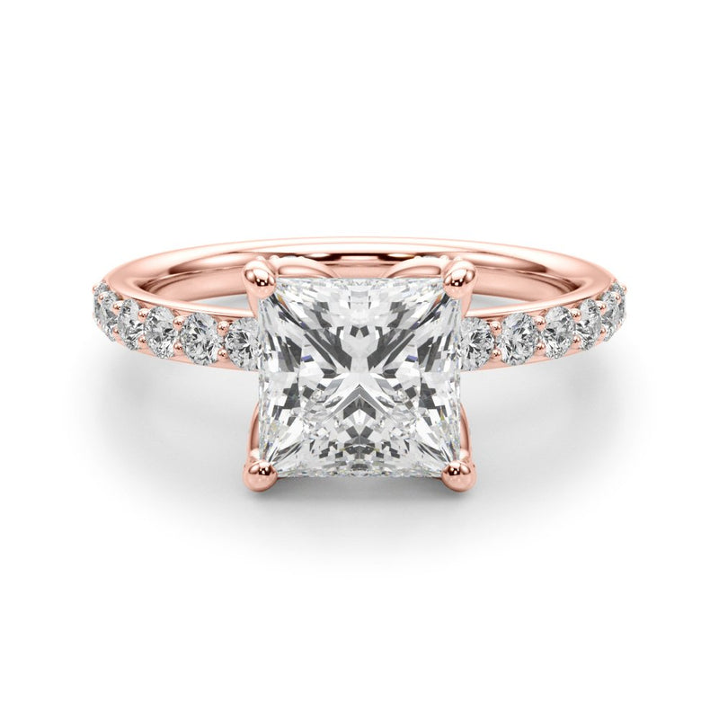 Nella Princess Cut Hidden Halo Engagement Ring