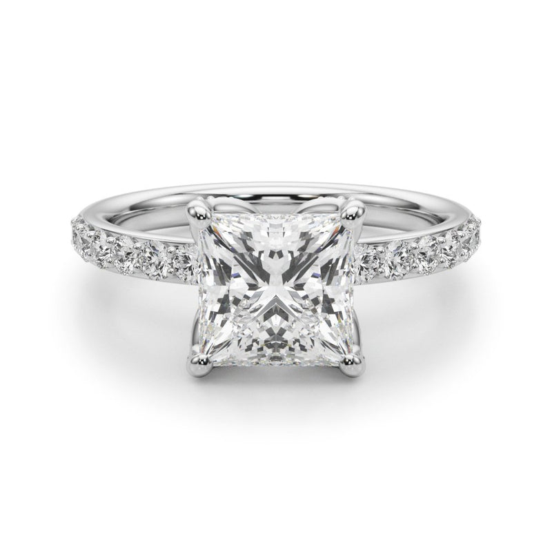 Nella Princess Cut Hidden Halo Engagement Ring