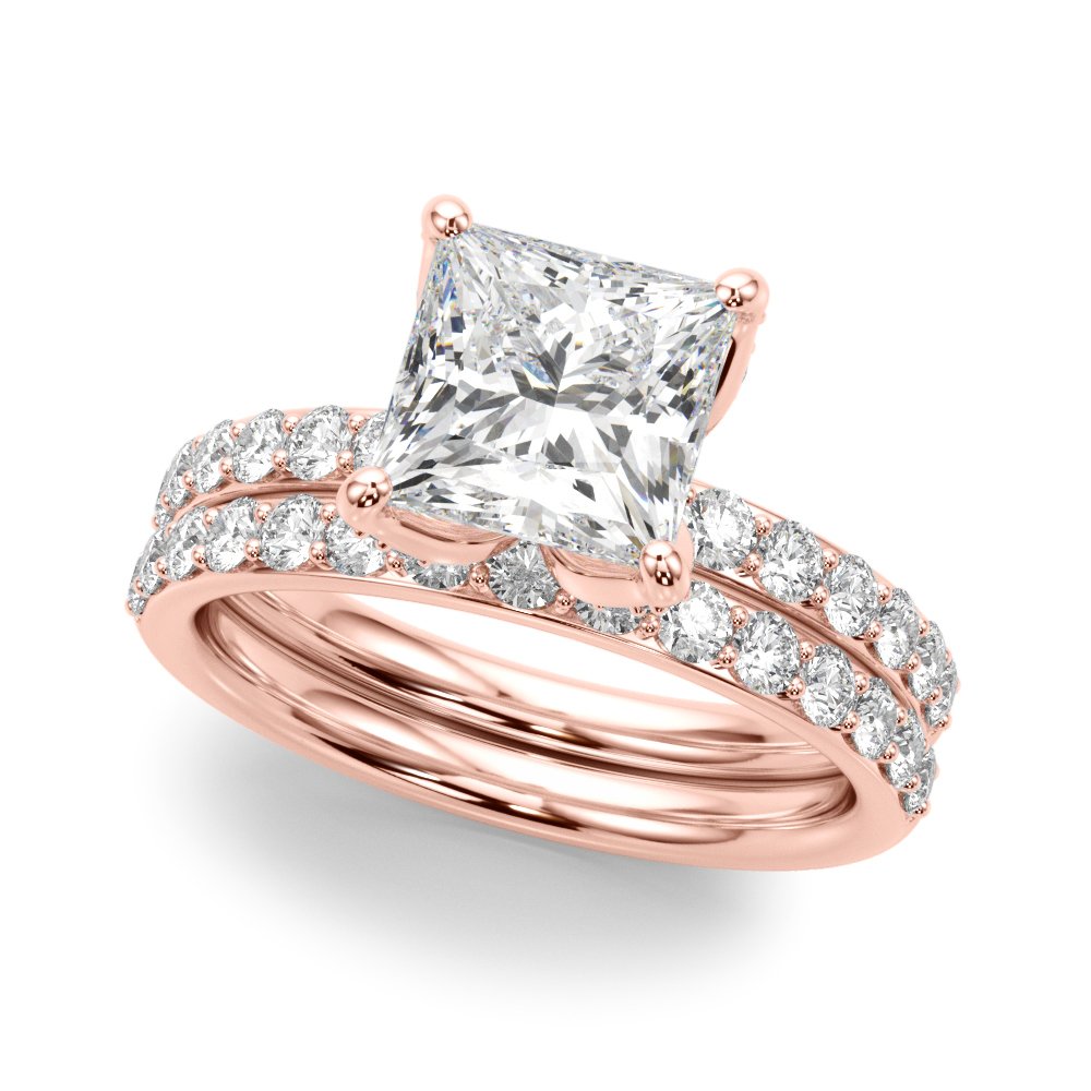 Nella Princess Cut Hidden Halo Engagement Ring