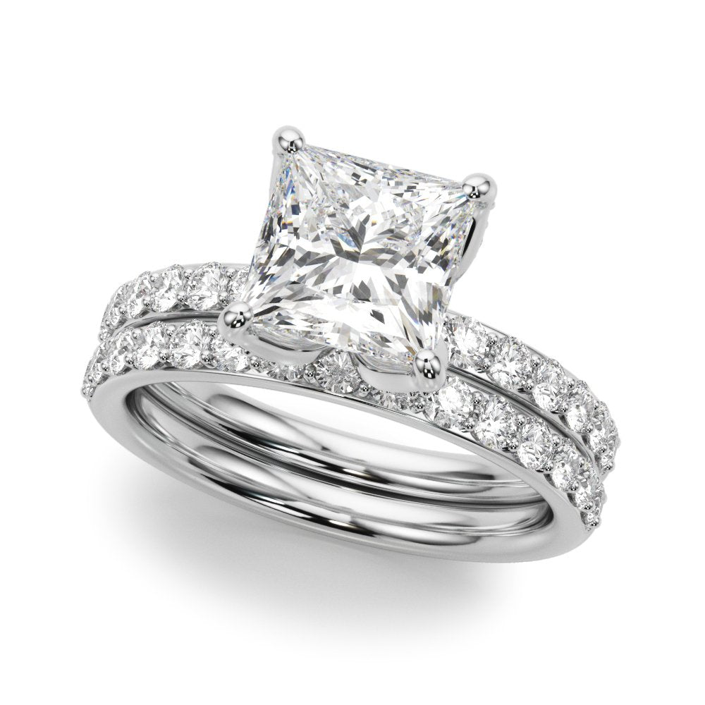 Nella Princess Cut Hidden Halo Engagement Ring