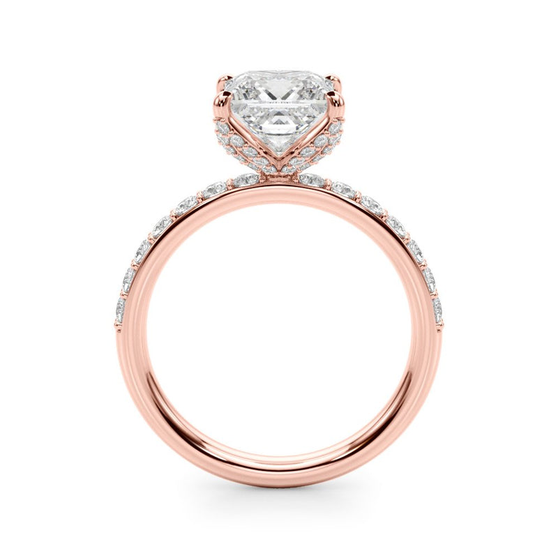 Nella Princess Cut Hidden Halo Engagement Ring