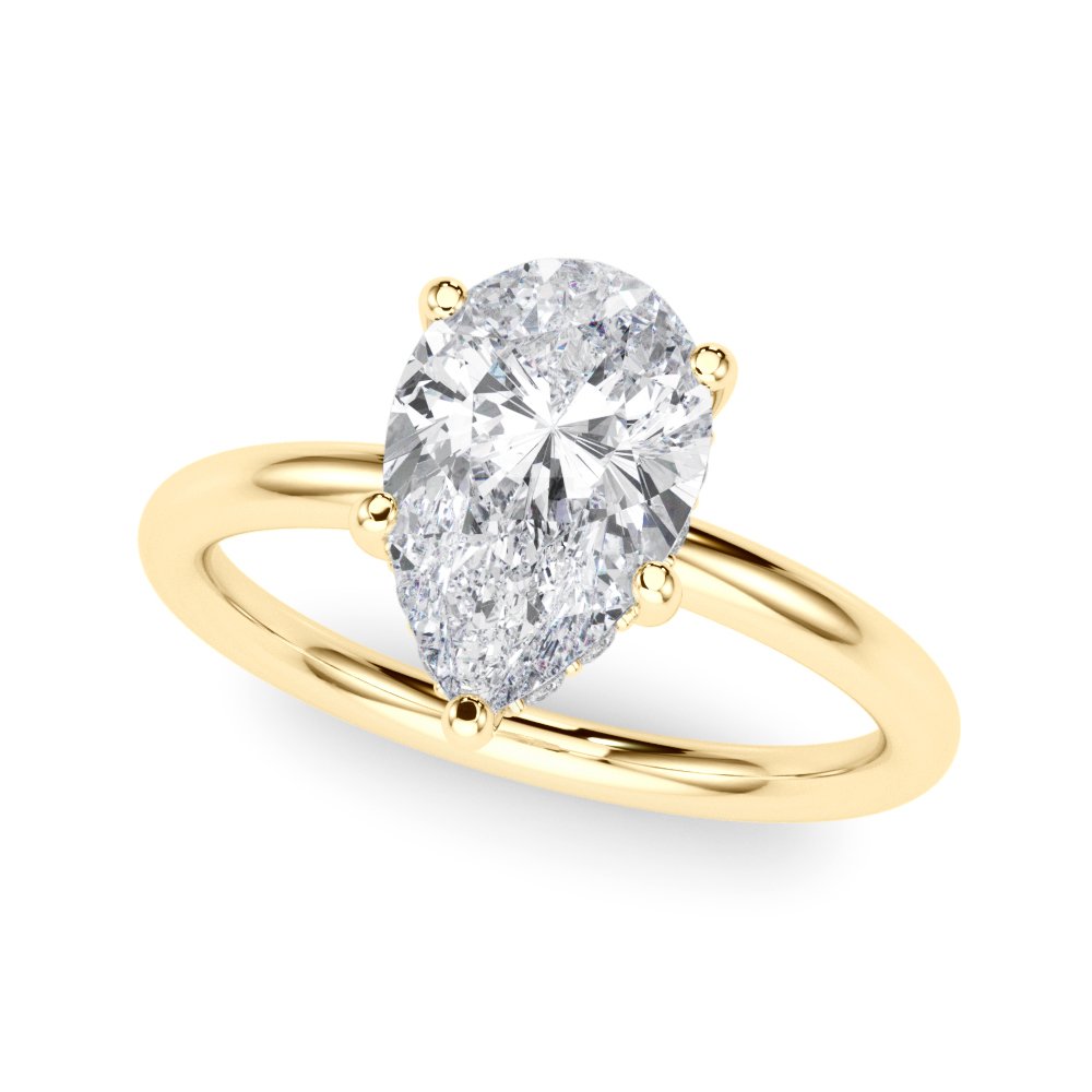 Naomi Pear Hidden Halo Engagement Ring