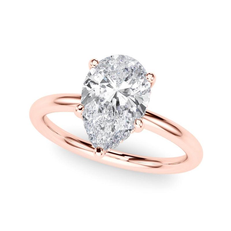 Naomi Pear Hidden Halo Engagement Ring