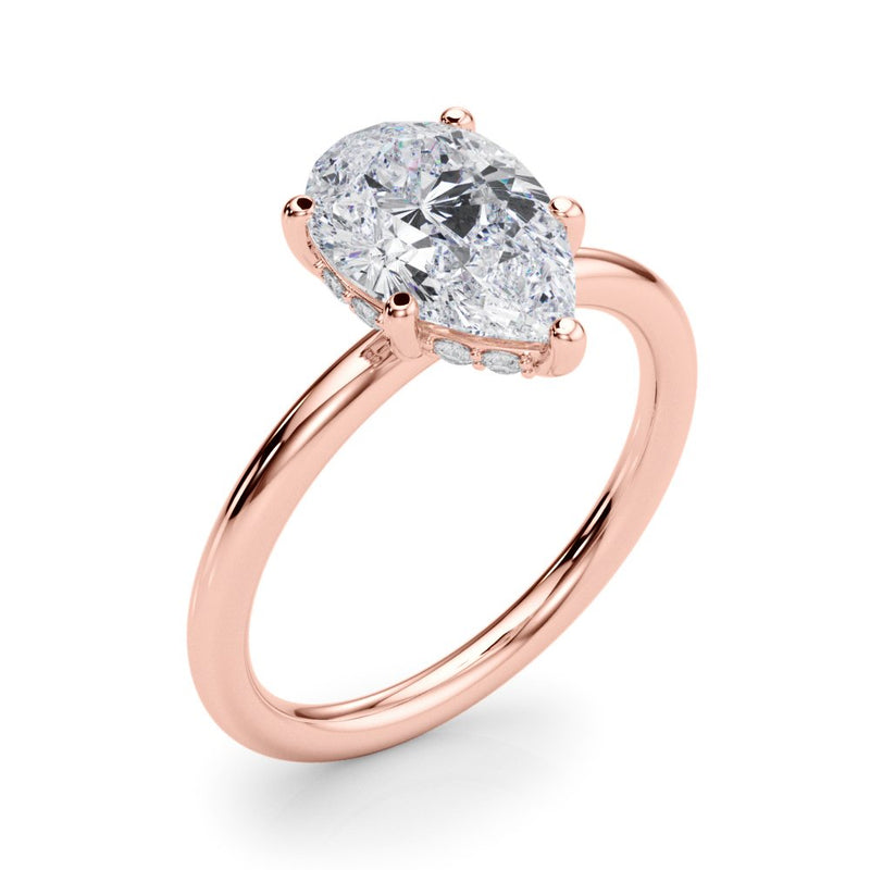 Naomi Pear Hidden Halo Engagement Ring
