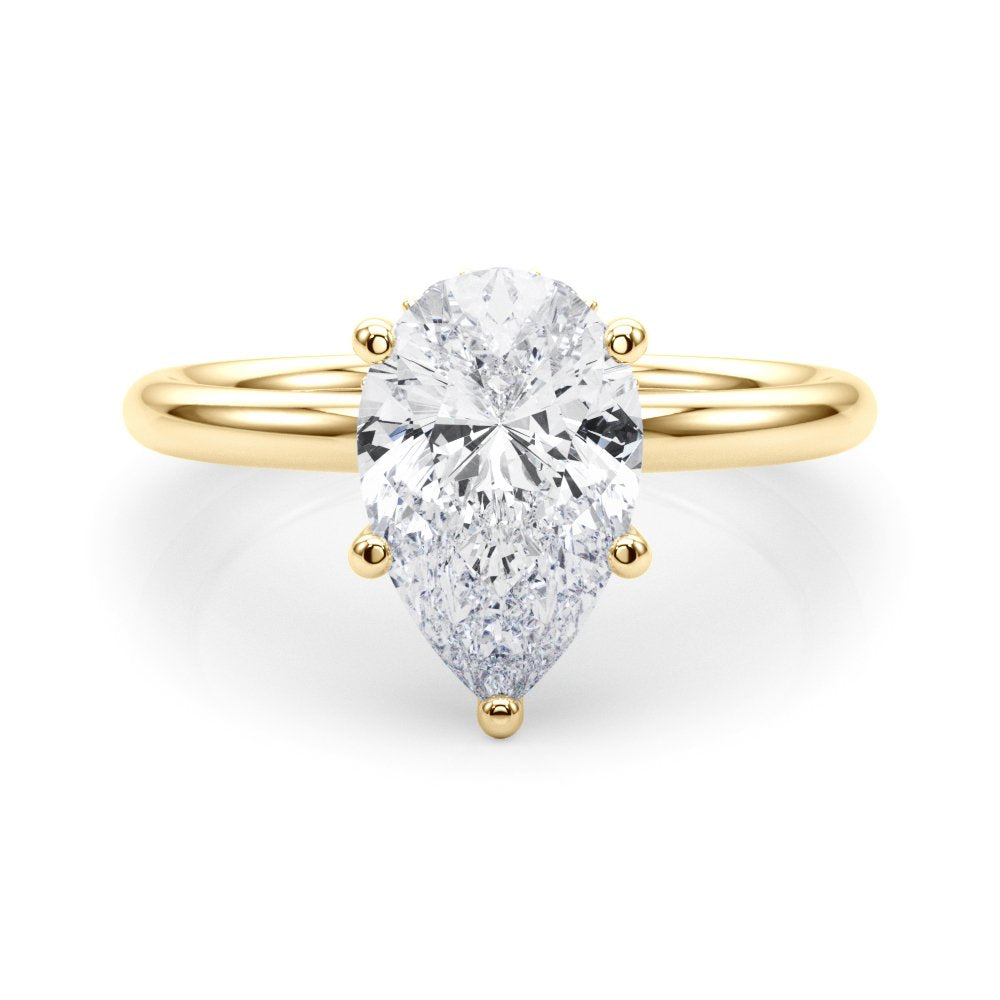 Naomi Pear Hidden Halo Engagement Ring