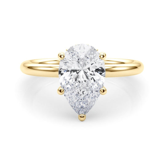 Naomi Pear Hidden Halo Engagement Ring