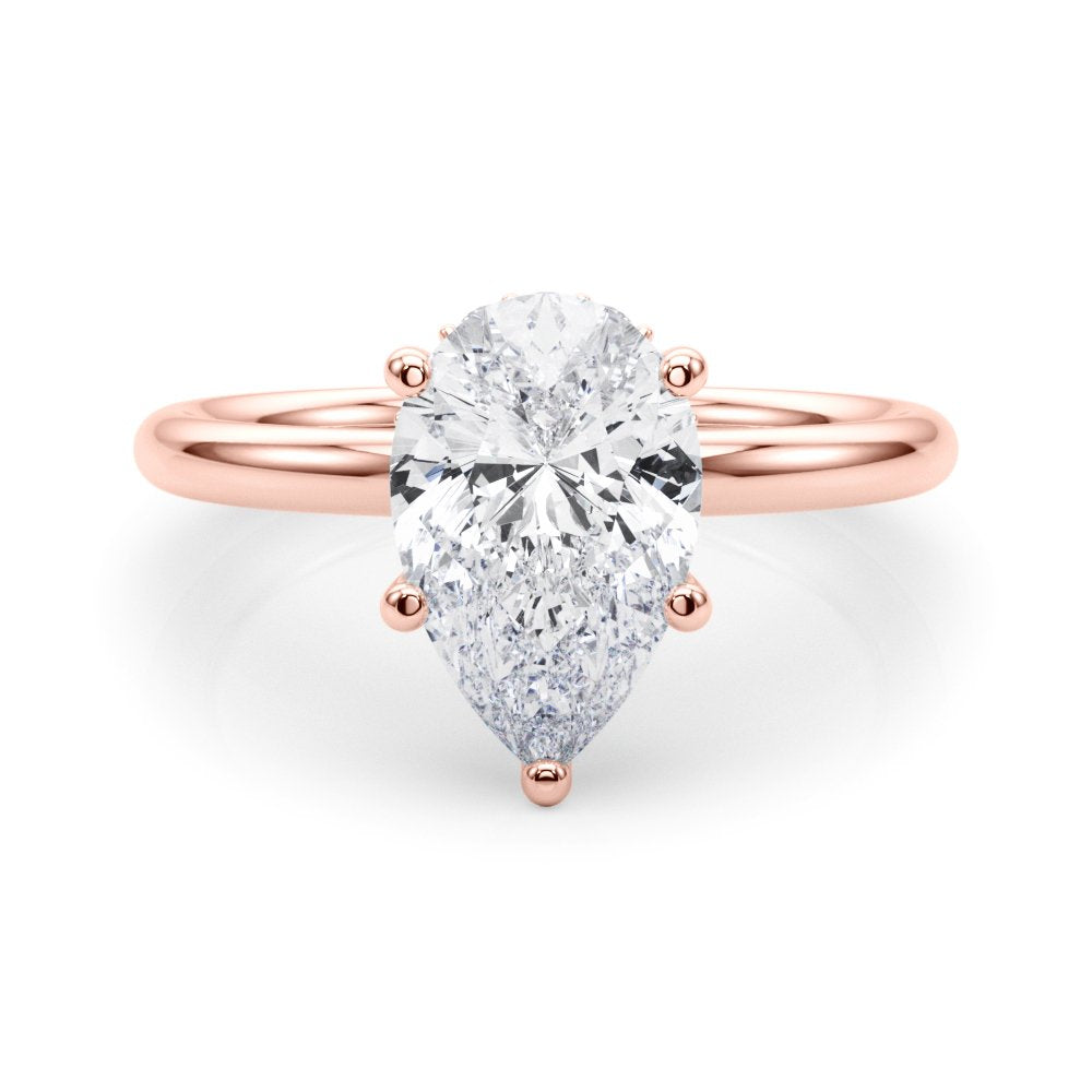 Naomi Pear Hidden Halo Engagement Ring