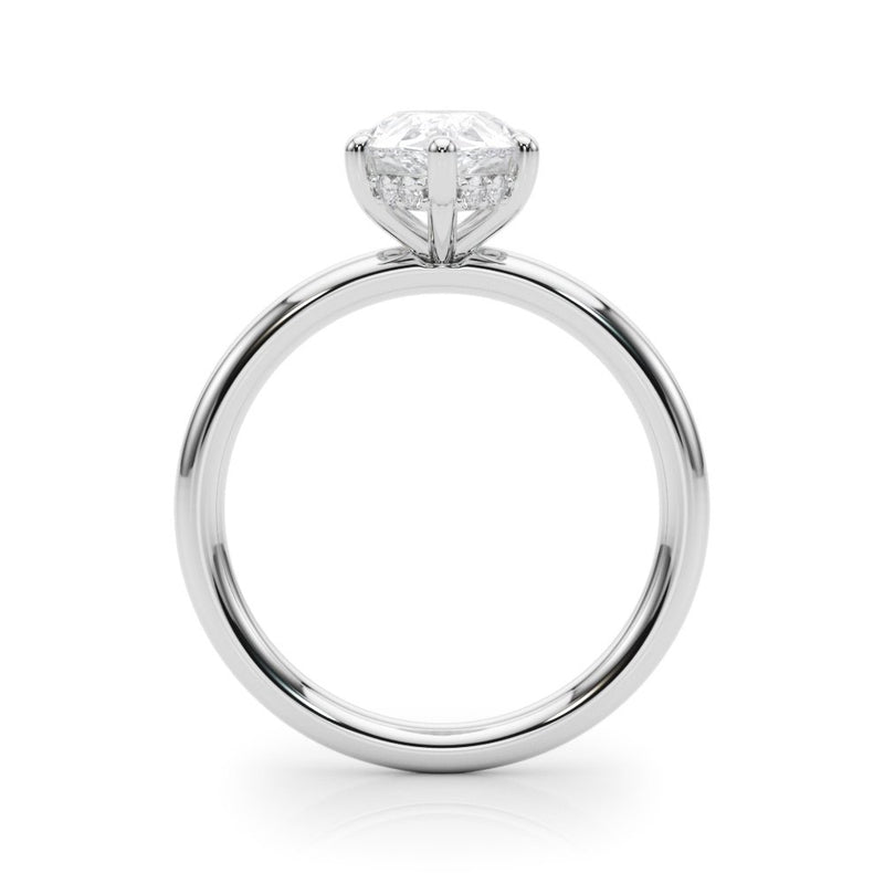 Naomi Pear Hidden Halo Engagement Ring
