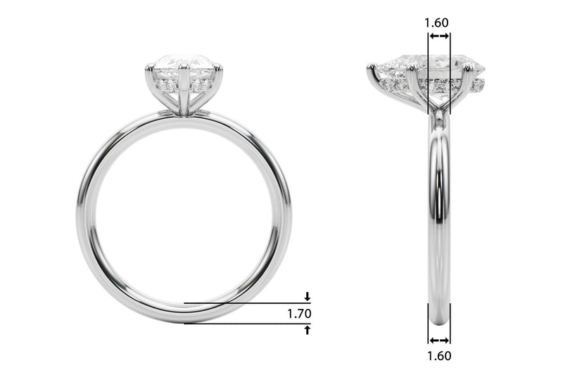 Naomi Pear Hidden Halo Engagement Ring