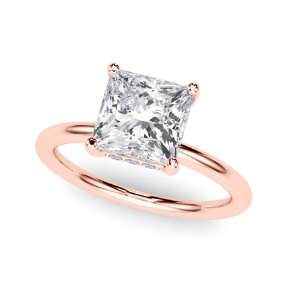 Nadia Princess Cut Hidden Halo Engagement Ring