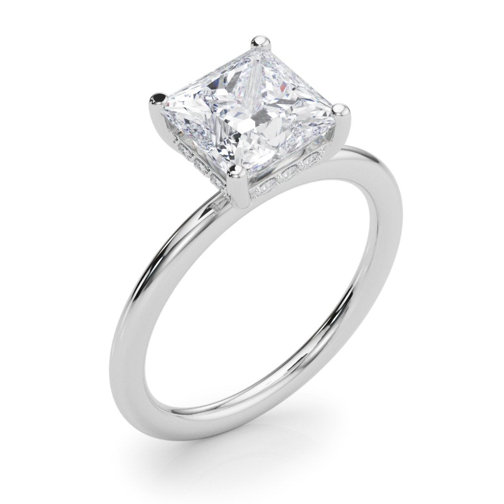 Nadia Princess Cut Hidden Halo Engagement Ring