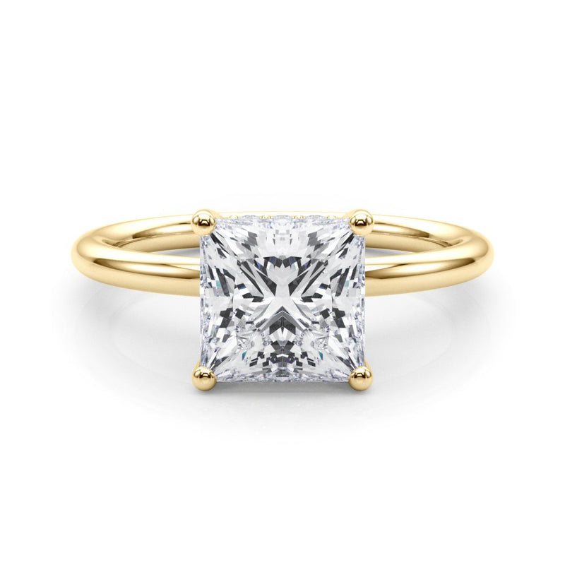 Mona Princess Cut Hidden Halo Engagement Ring