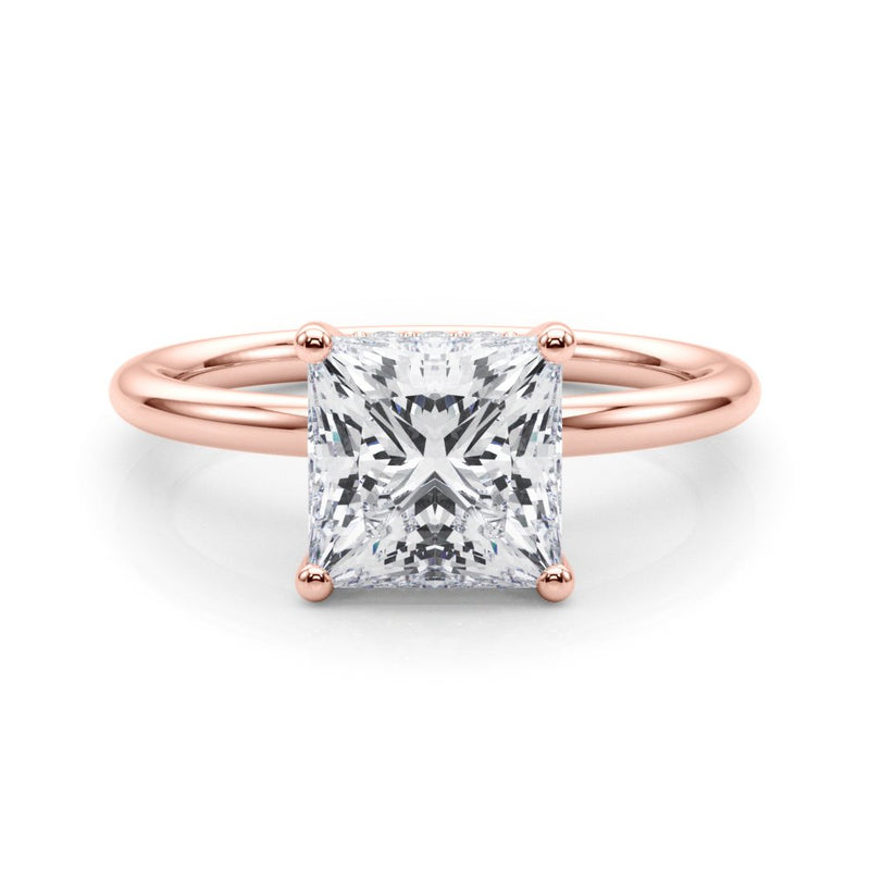 Nadia Princess Cut Hidden Halo Engagement Ring