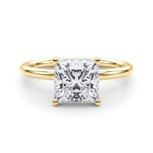 Nadia Princess Cut Hidden Halo Engagement Ring