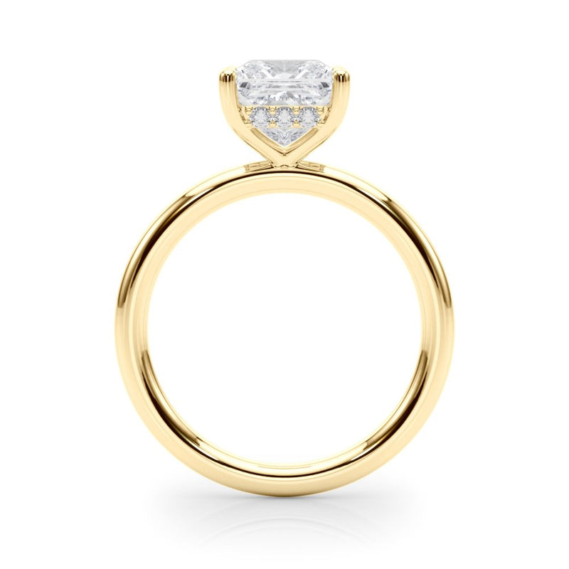 Mona Princess Cut Hidden Halo Engagement Ring