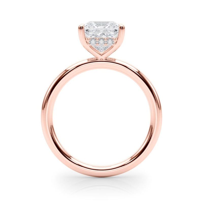 Mona Princess Cut Hidden Halo Engagement Ring