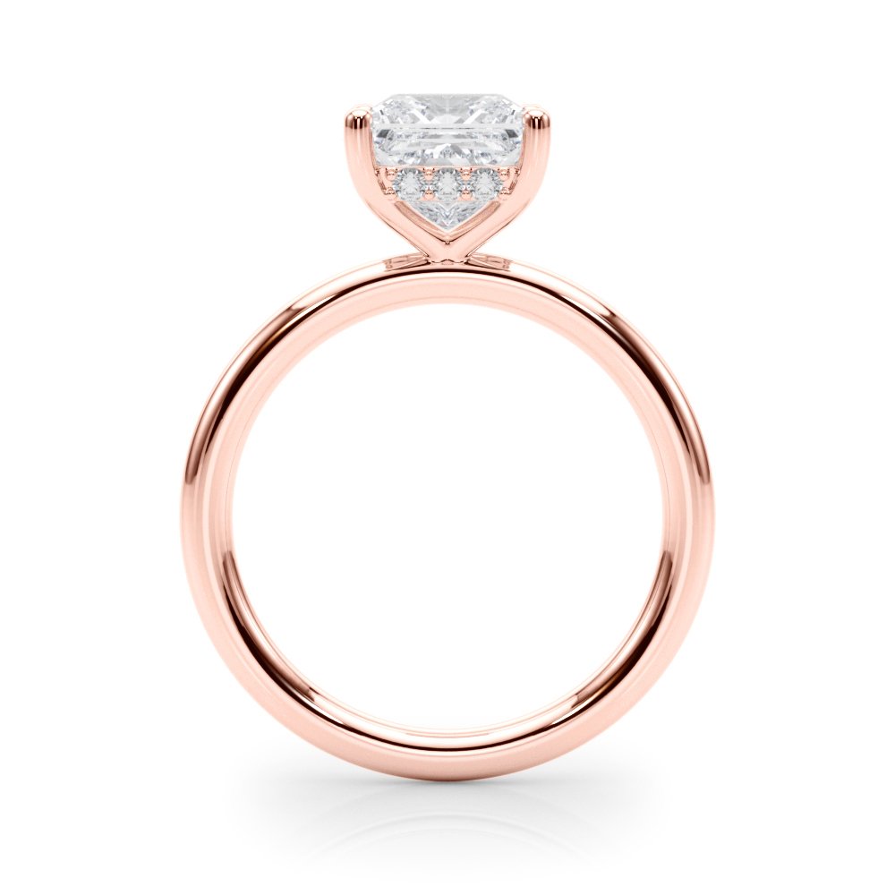 Nadia Princess Cut Hidden Halo Engagement Ring