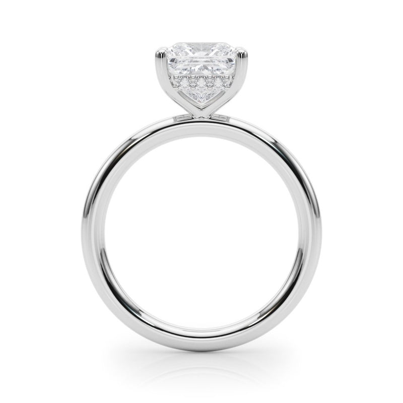 Mona Princess Cut Hidden Halo Engagement Ring