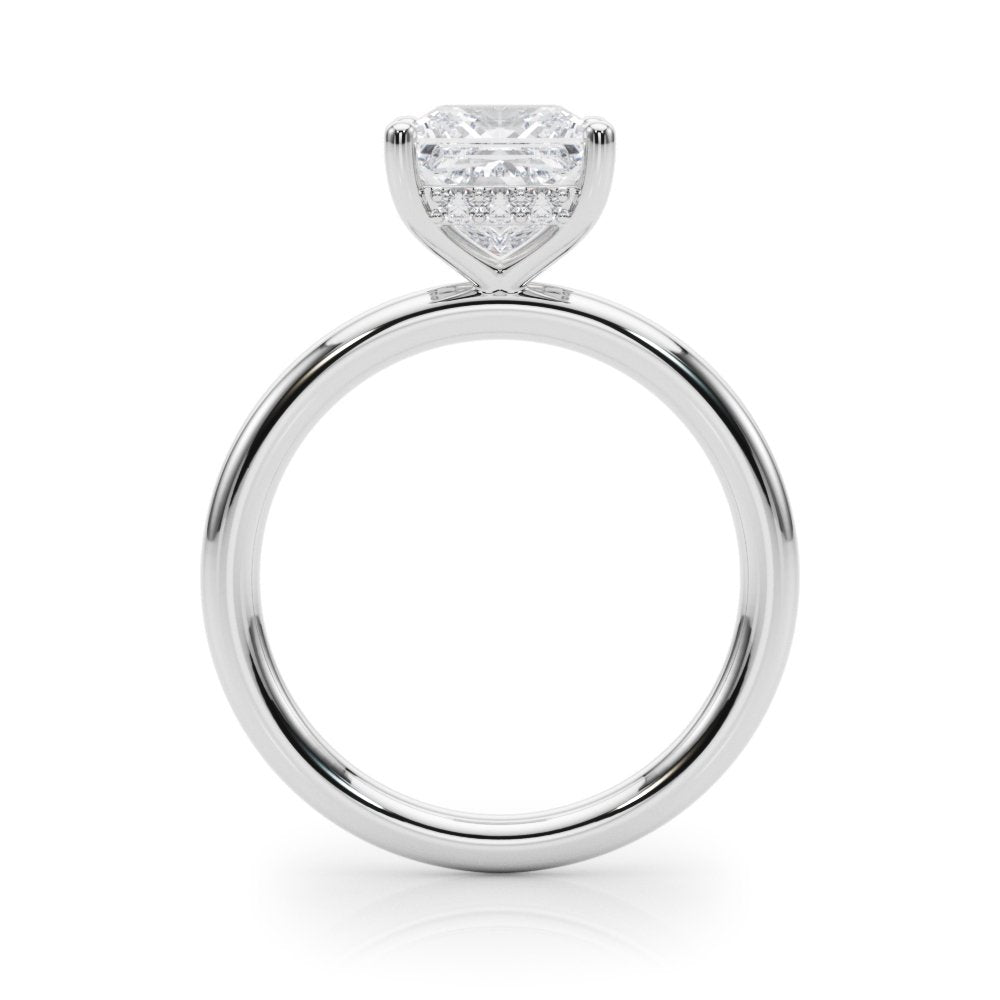 Nadia Princess Cut Hidden Halo Engagement Ring
