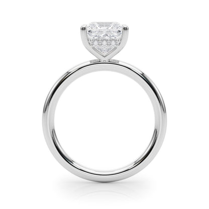 Nadia Princess Cut Hidden Halo Engagement Ring