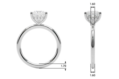 Nadia Princess Cut Hidden Halo Engagement Ring