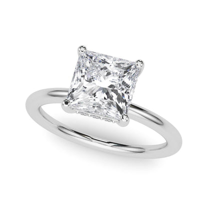 Nadia Princess Cut Hidden Halo Engagement Ring