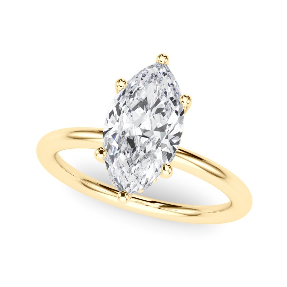 Megan Marquise Hidden Halo Engagement Ring